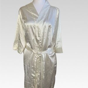 Luxurious Satin Cream Robe